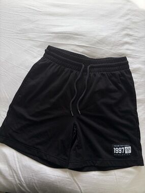 TNA Black Athletic Drawstring Shorts